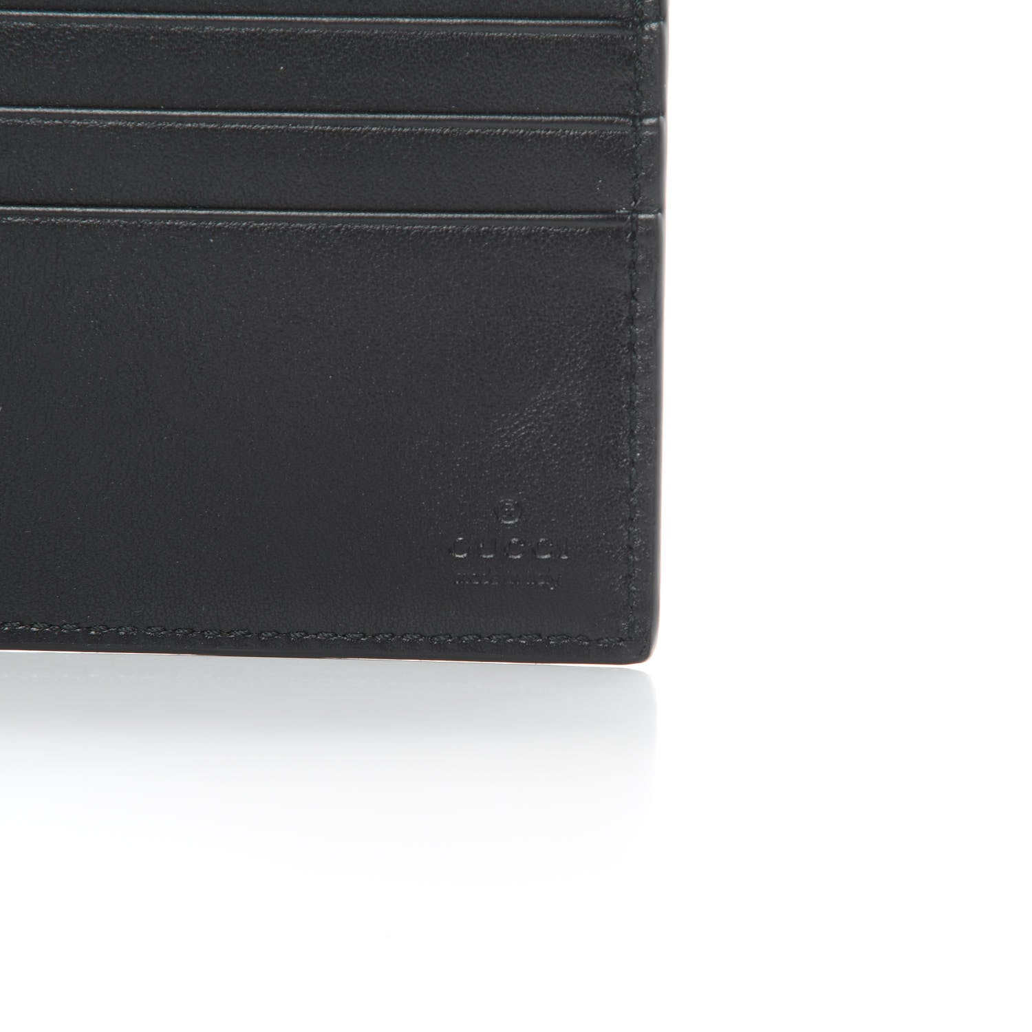Gucci Calfskin Blade Embroidered Card Case Black 6 of 8