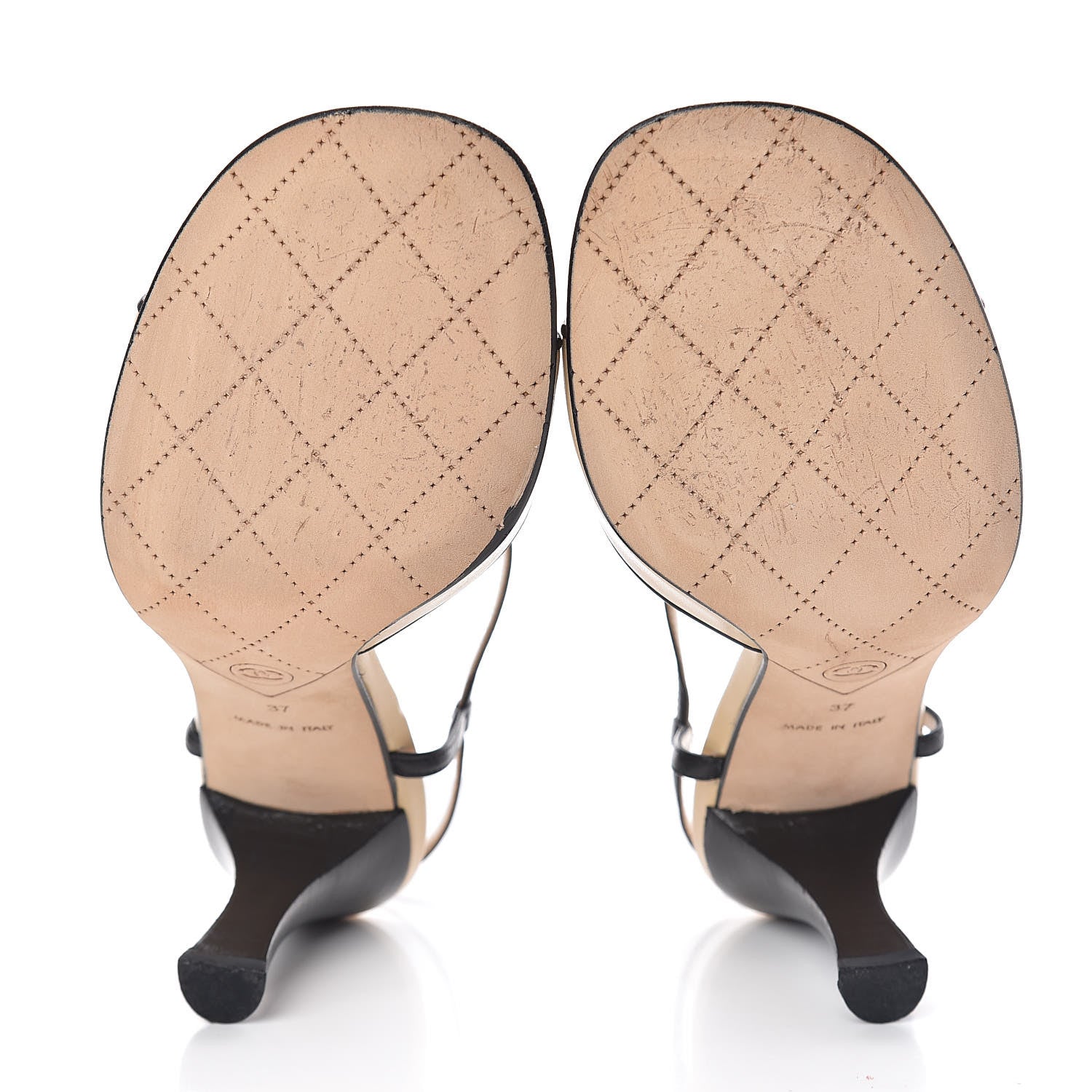 Chanel Lambskin Camellia Sandals 37 Beige 7 of 15
