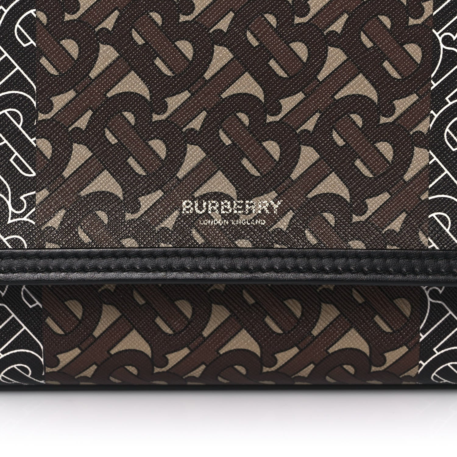 Burberry E-Canvas Monogram Stripe Medium Pocket Bag Bridle Brown 7 of 11