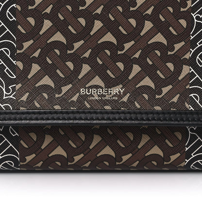 Burberry E-Canvas Monogram Stripe Medium Pocket Bag Bridle Brown 7 of 11