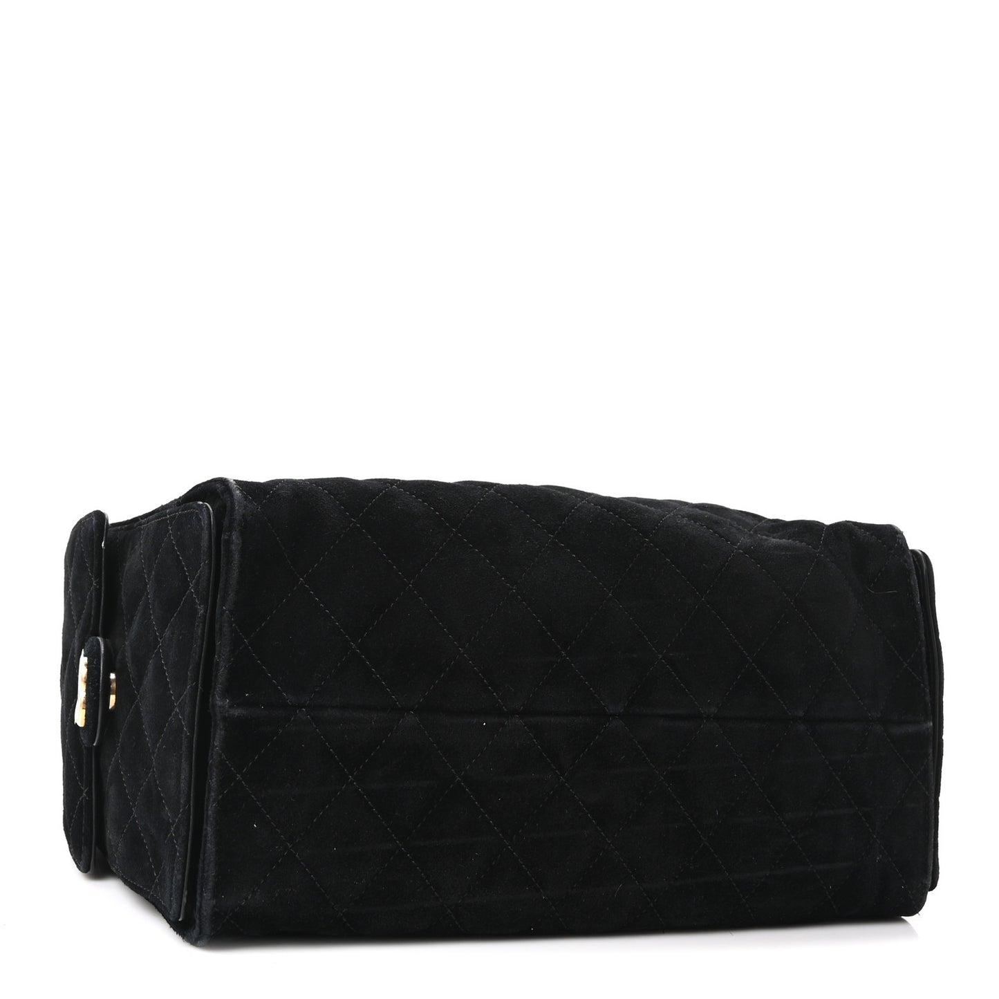 Suede Quilted Medium Chanel 25 Handbag Black