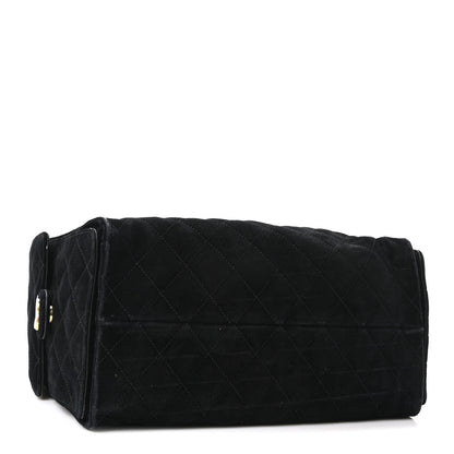 Chanel Suede Quilted Medium Chanel 25 Handbag Black 5 of 11