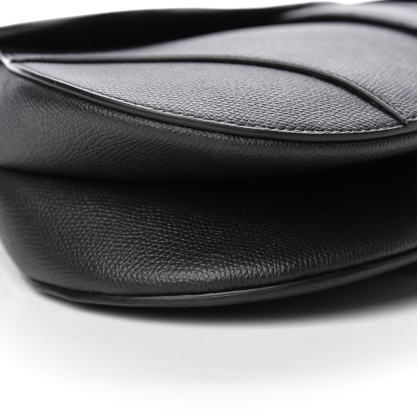 Grained Calfskin Saddle Bag Black