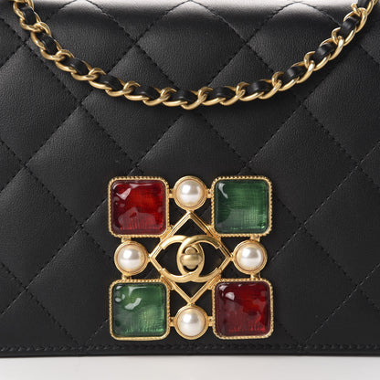 Chanel Calfskin Quilted Crystal Pearl Small Flap Bag Black 10 of 11