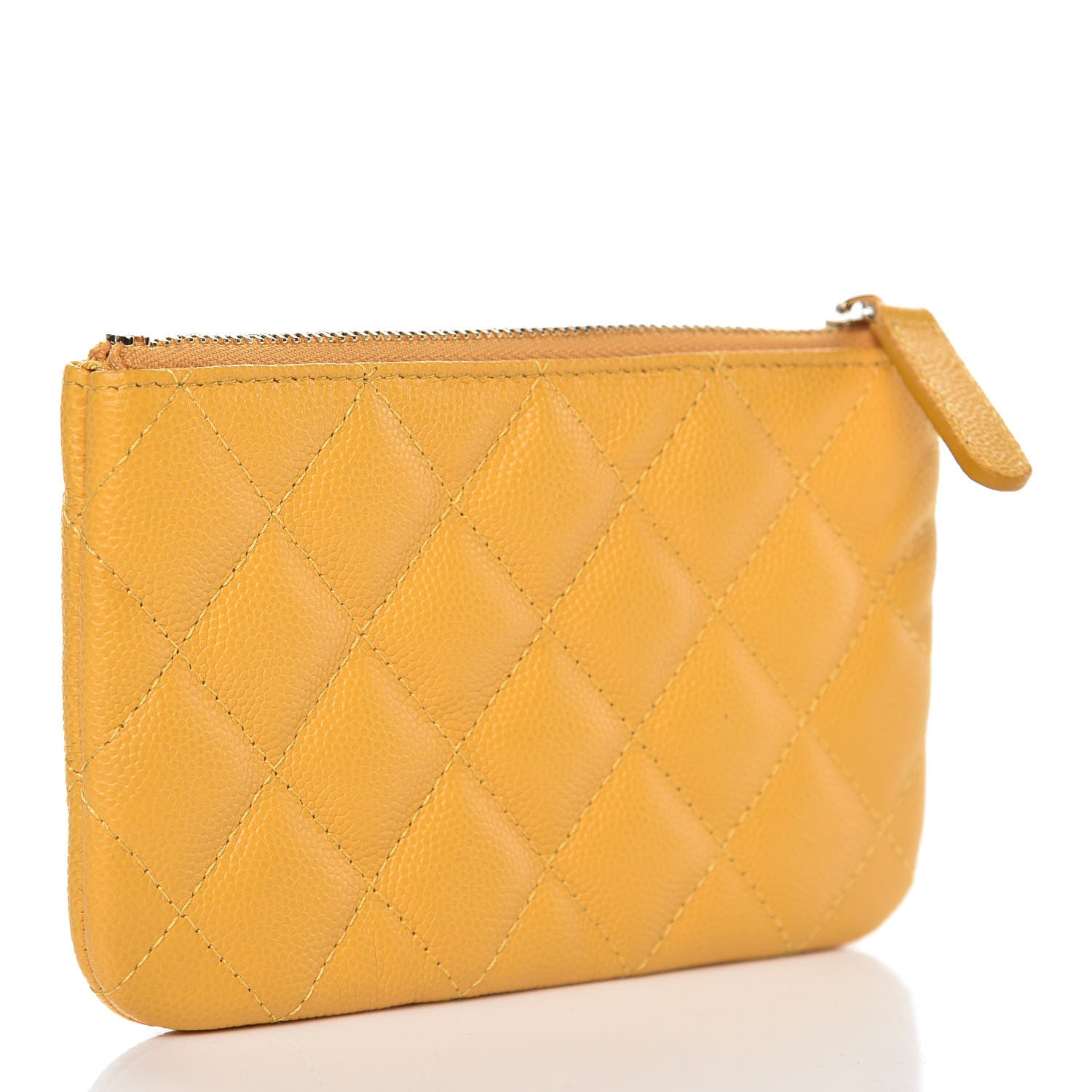 Chanel Caviar Quilted Small Cosmetic Case Yellow 3 of 8