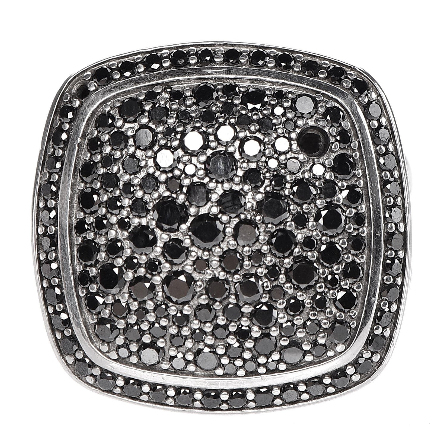 Sterling Silver Black Diamond 17mm Albion Ring 48.5 4.75