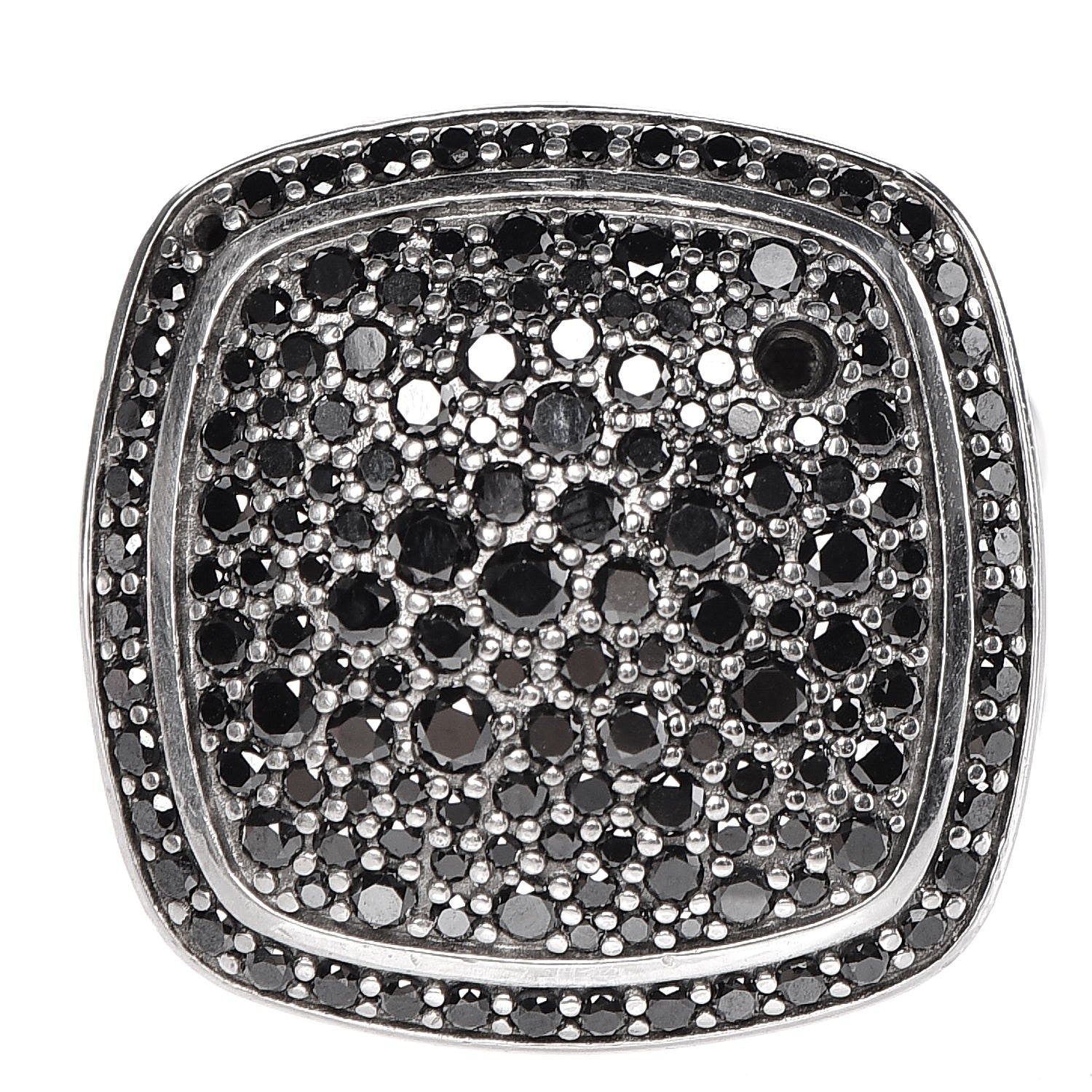 David Yurman Sterling Silver Black Diamond 17mm Albion Ring 48.5 4.75 1 of 6