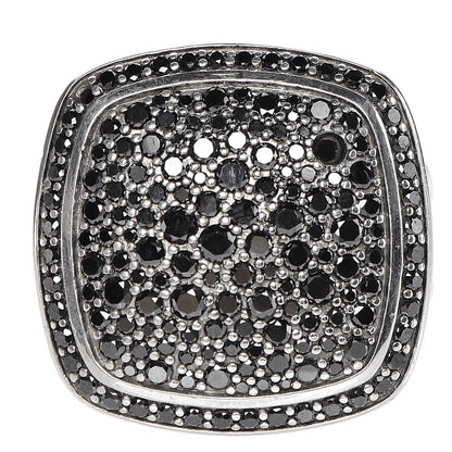 David Yurman Sterling Silver Black Diamond 17mm Albion Ring 48.5 4.75 1 of 6