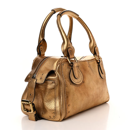 Chloe Metallic Calfskin Crystal Paddington Satchel Gold 3 of 19