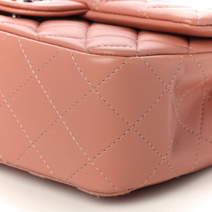 Chanel Lambskin Quilted Mini Rectangular Flap Dark Pink 10 of 11