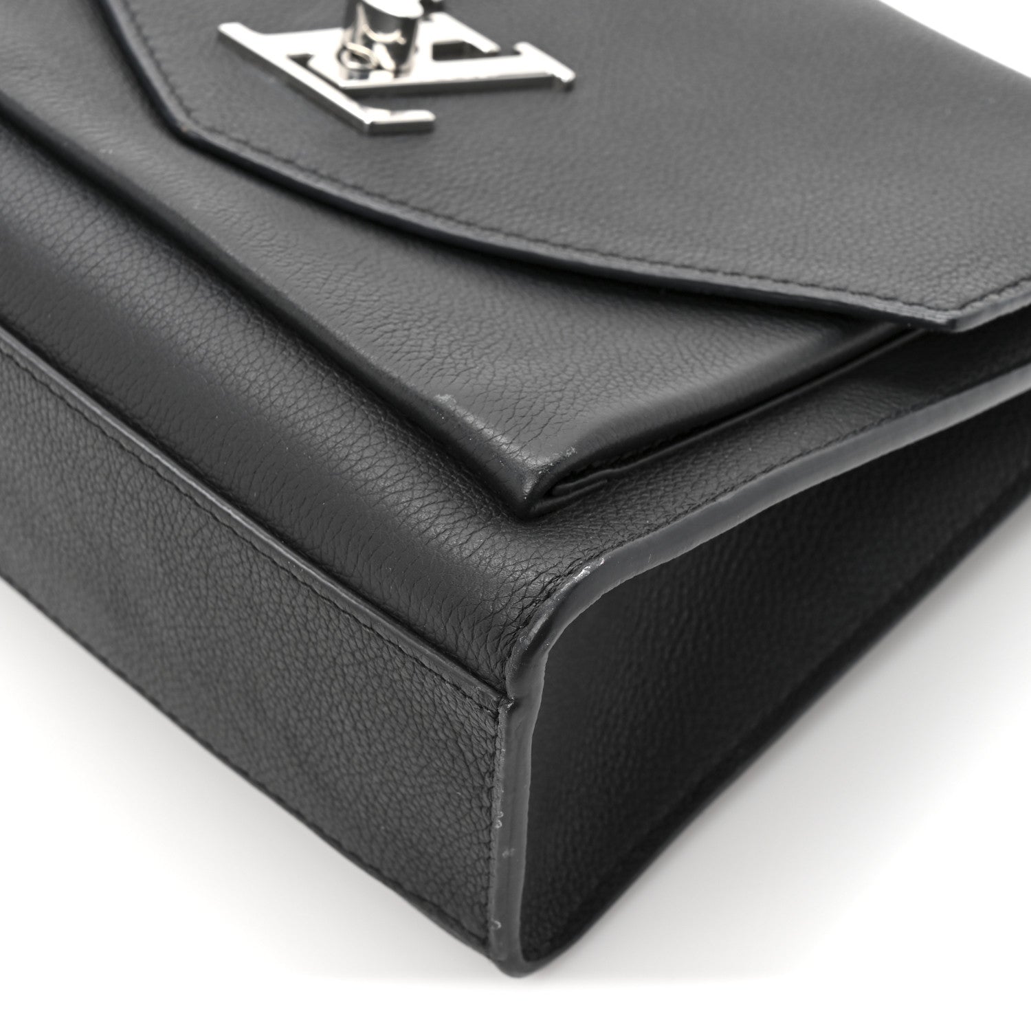 Louis Vuitton Soft Calfskin Mylockme Chain Bag BB Black 10 of 12