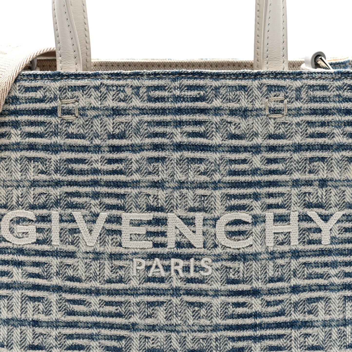 Washed Denim Mini G Shopping Tote Blue