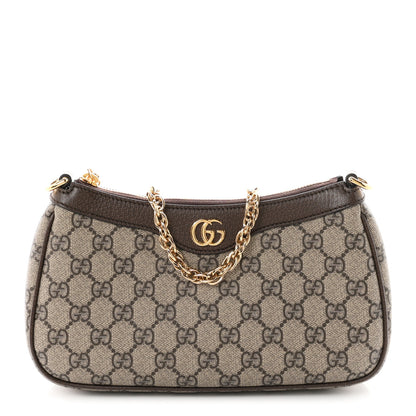 Gucci GG Supreme Monogram Textured Dollar Calfskin Web Small Ophidia GG Handbag Beige Ebony New Acero 1 of 9