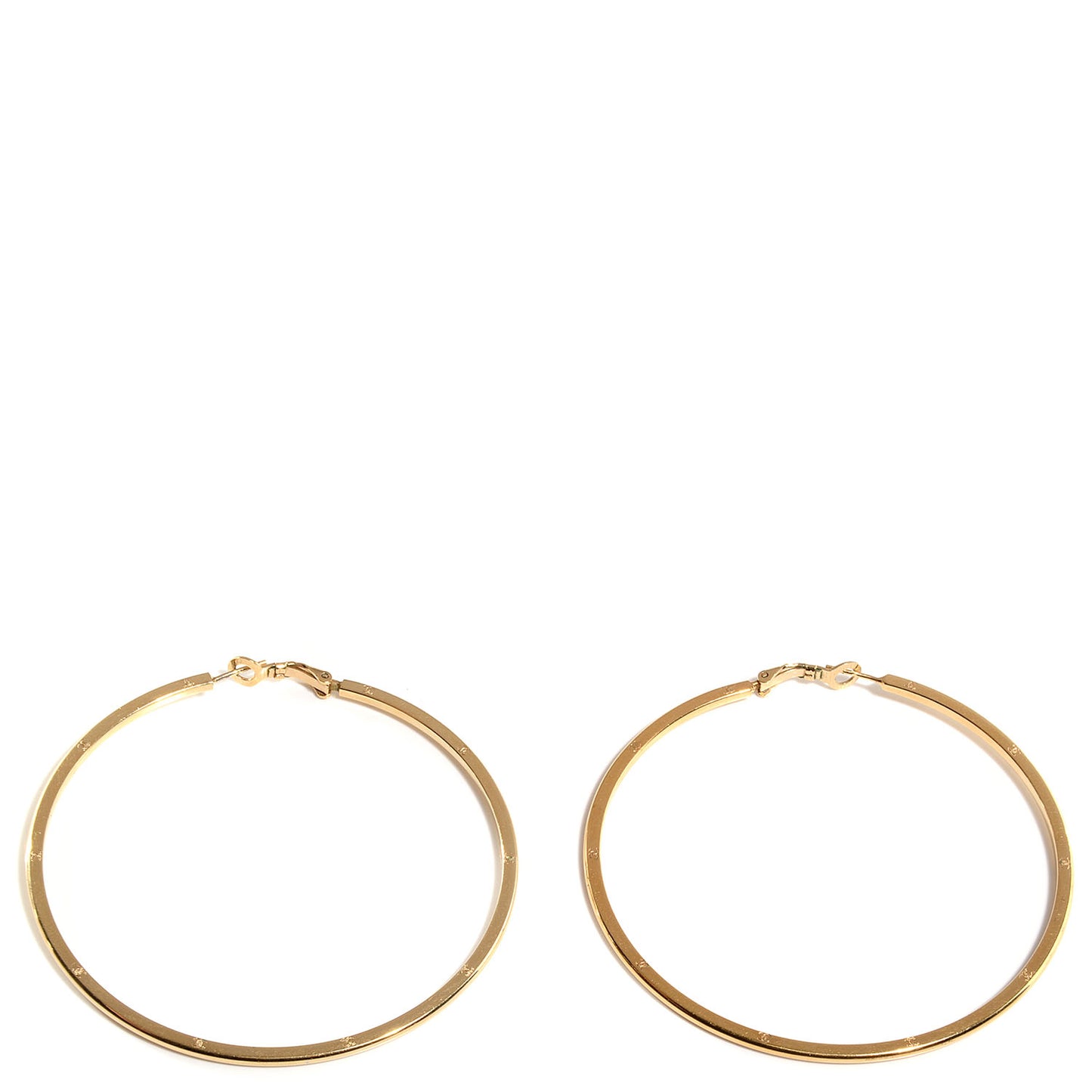 Large CC Hoop Earrings Gold