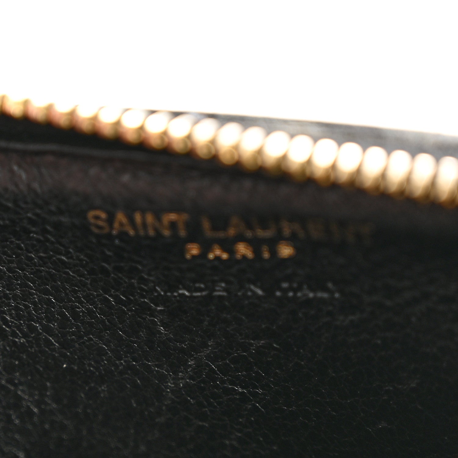 Saint Laurent Grain De Poudre Matelasse Chevron Monogram Fragments Zippered Card Case Black 7 of 11