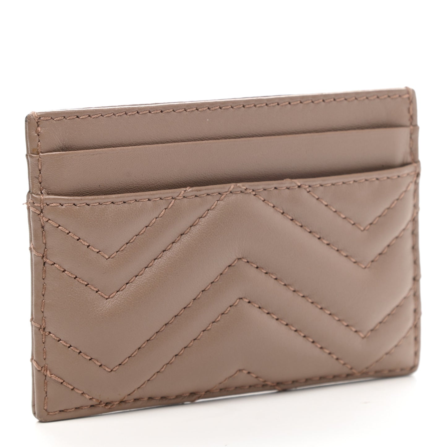 Calfskin Matelasse GG Marmont Card Holder Porcelain Rose