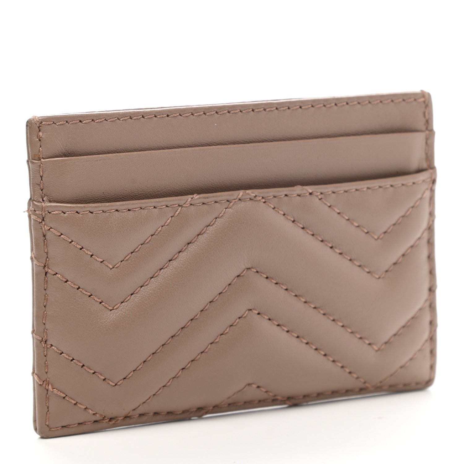 Gucci Calfskin Matelasse GG Marmont Card Holder Porcelain Rose 3 of 8