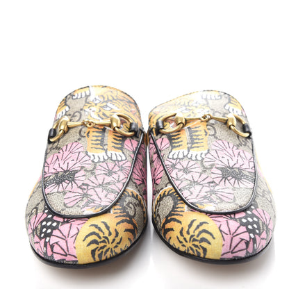 Gucci GG Supreme Monogram Bengal Womens Princetown Slippers 35 Beige Crop Pink 5 of 11