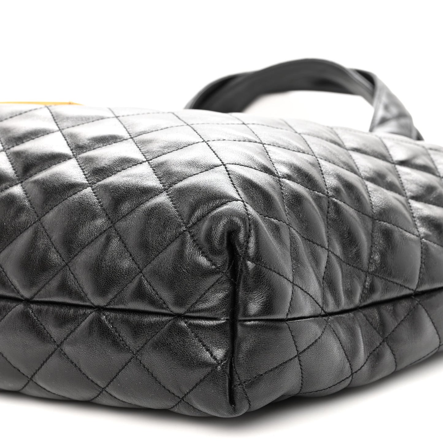 Lambskin Quilted Maxi Icare Shopping Tote Black