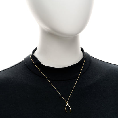 Jennifer Meyer 18K Yellow Gold Wishbone Pendant Necklace 2 of 4