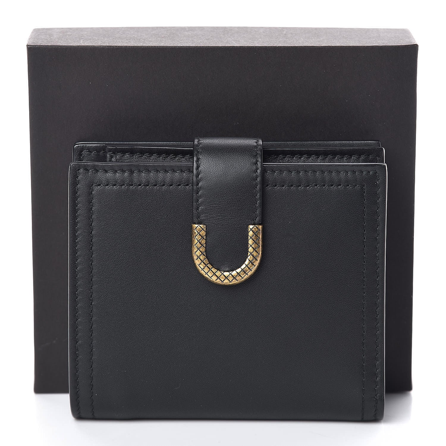 Bottega Veneta Nappa French Compact Wallet Black 8 of 8
