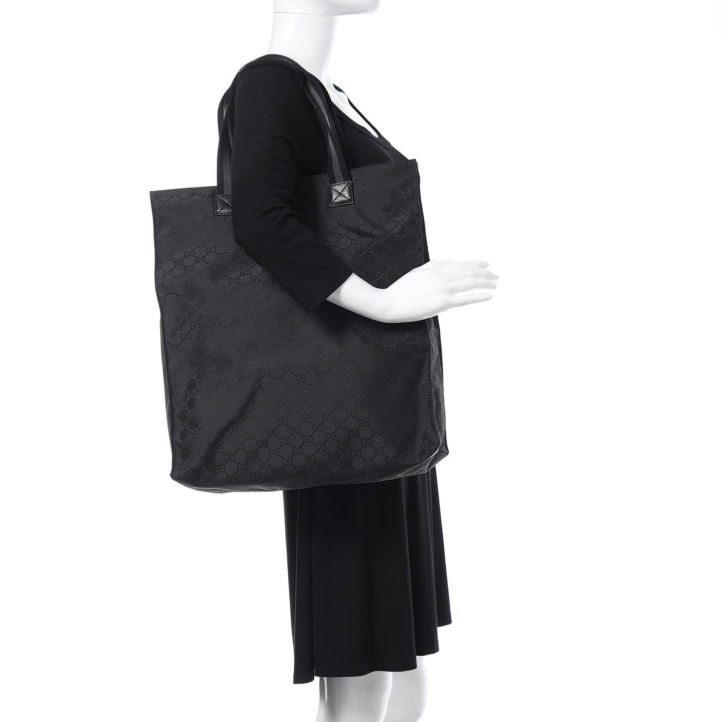 Nylon Monogram Vertical Tote Black