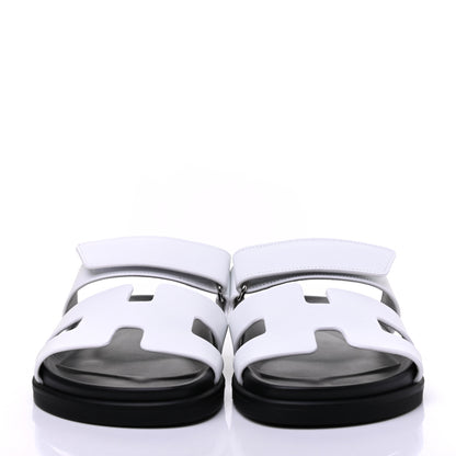 Hermes Calfskin Womens Chypre Sandals 39 White 2 of 9