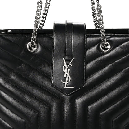Saint Laurent Calfskin Y Quilted Monogram Large Loulou Shopper Black 8 of 10
