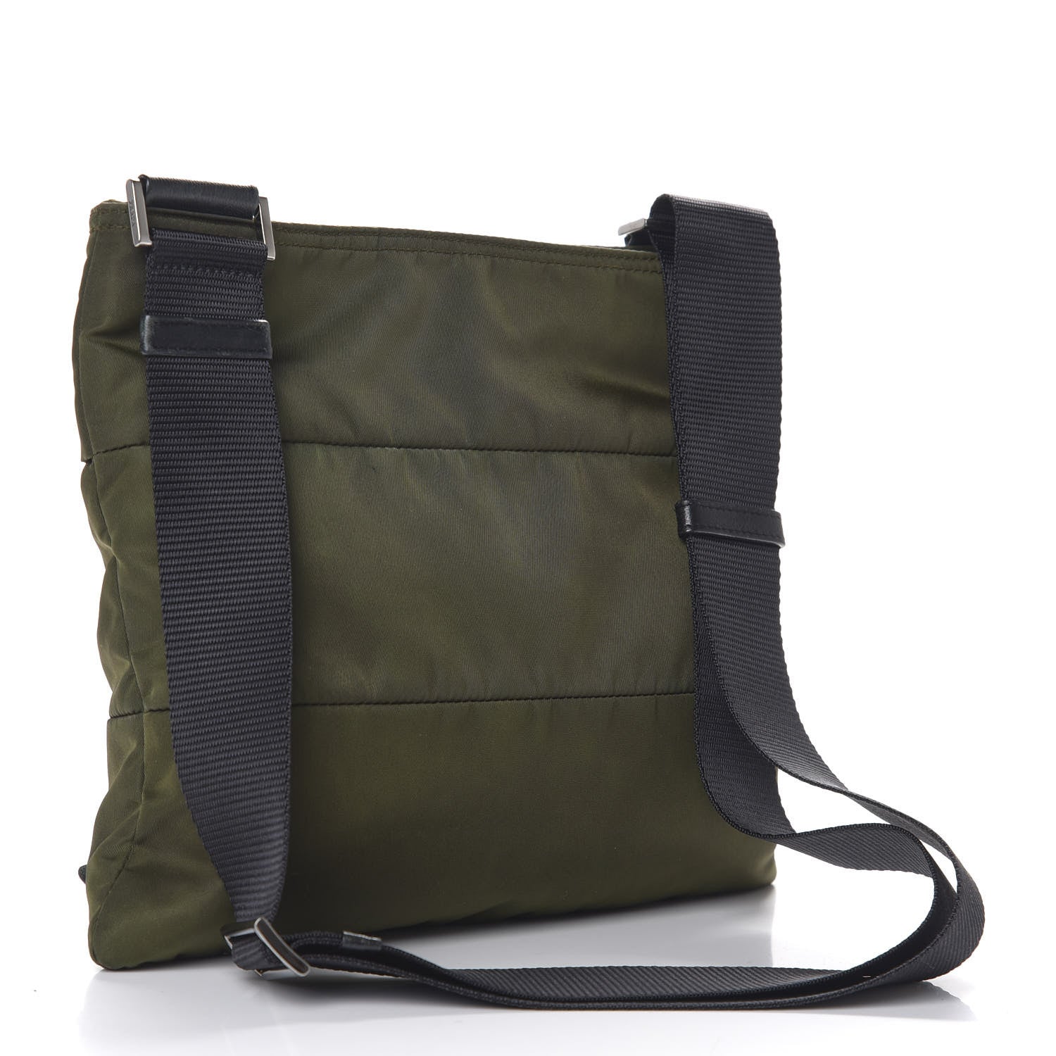 Prada Tessuto Nylon Flat Messenger Bag Militare 2 of 10