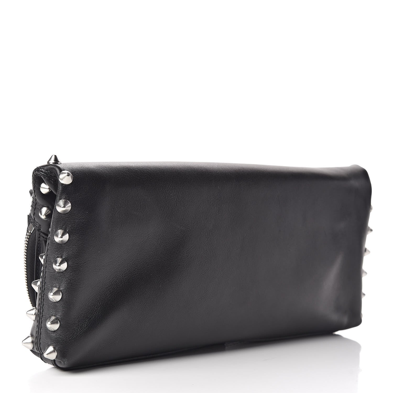 Alexander McQueen Calfskin Studded Padlock Skull Clutch Black 3 of 9