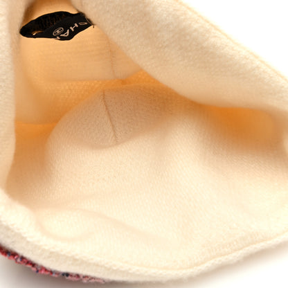 Chanel Cashmere CC Beanie Hat White Pink 4 of 5