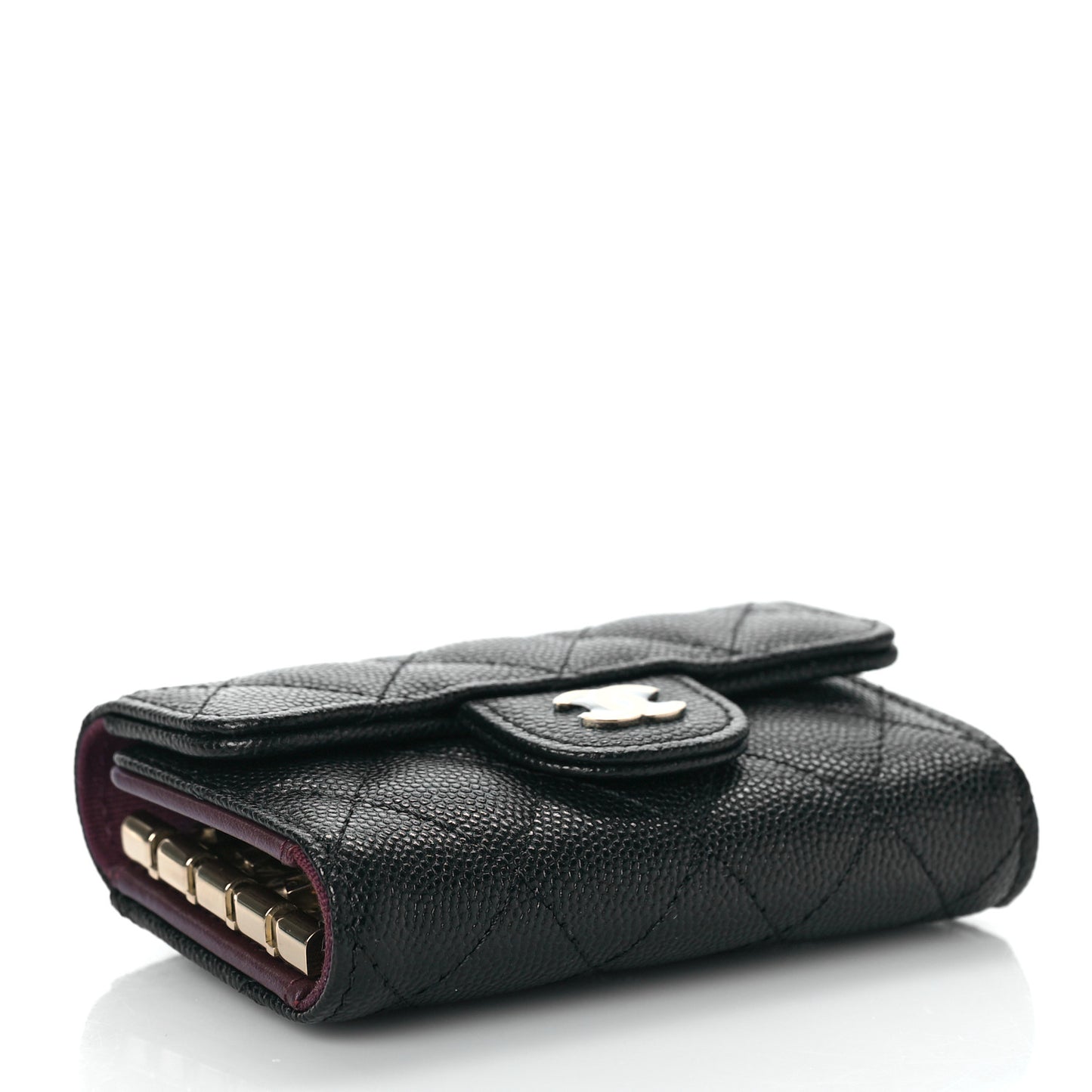 Caviar Quilted Classic 4 Key Holder Wallet Black