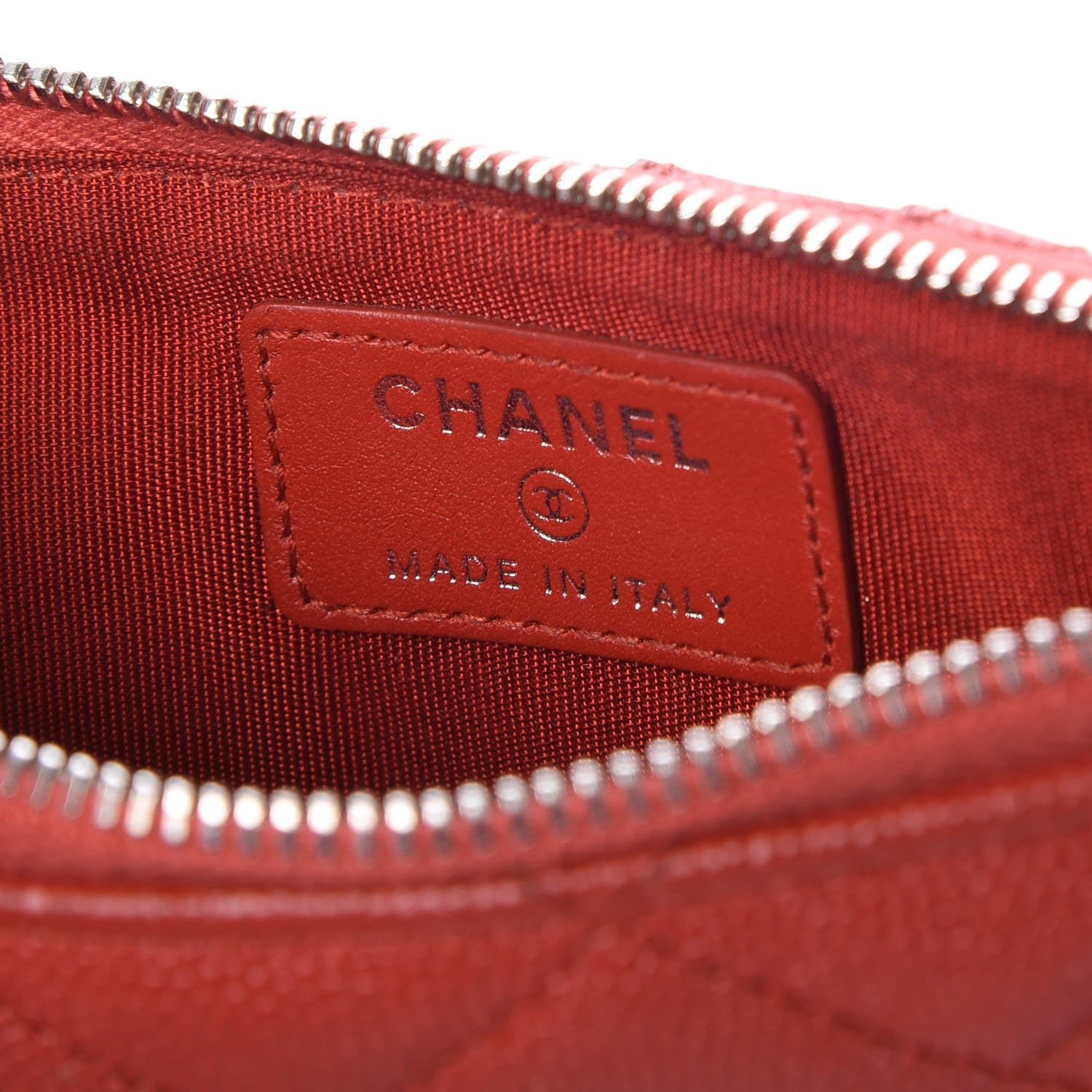 Chanel Caviar Quilted Flat Wallet Pouch Red 5 of 7