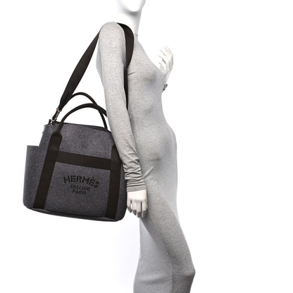 Hermes Felt Sac De Pansage Groom Bag Acier 2 of 11