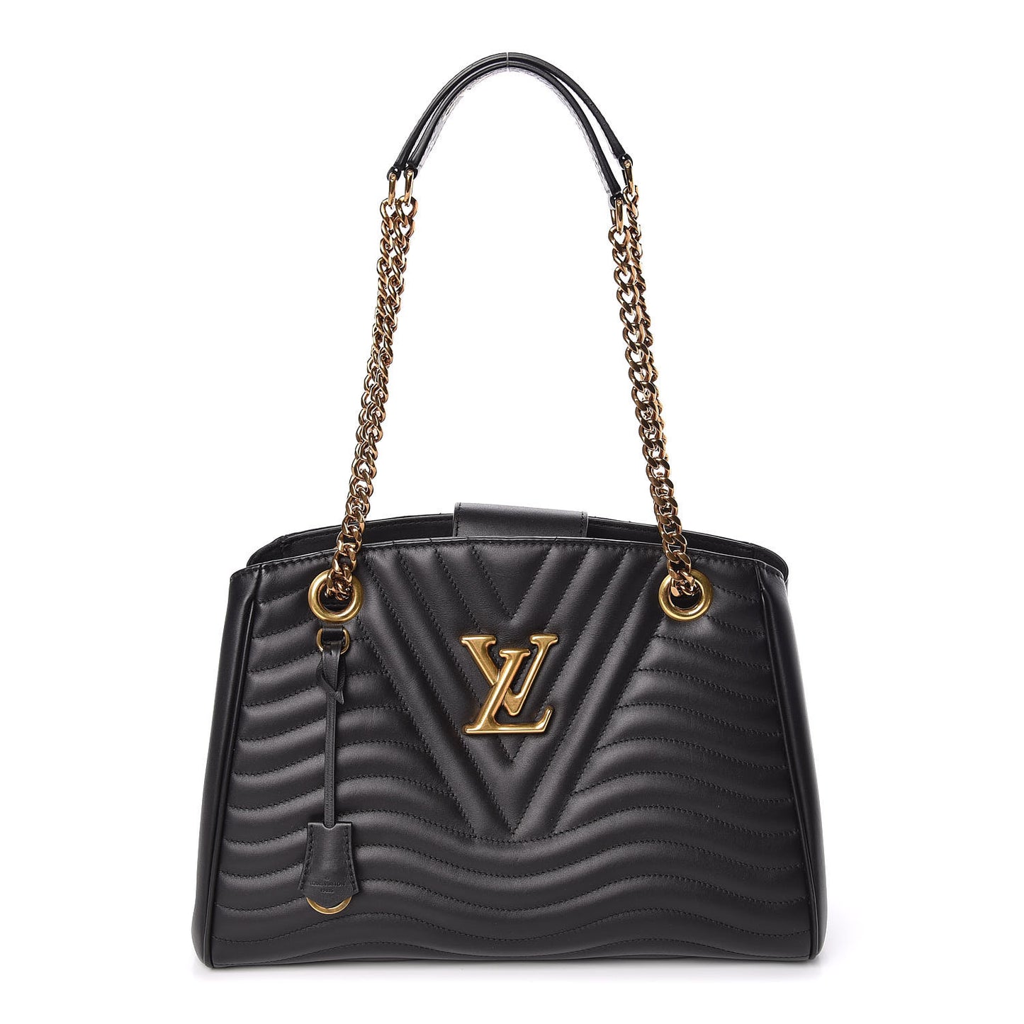 Calfskin New Wave Chain Tote Black