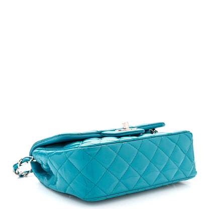 Chanel Patent Quilted Mini Rectangular Flap Turquoise 4 of 10