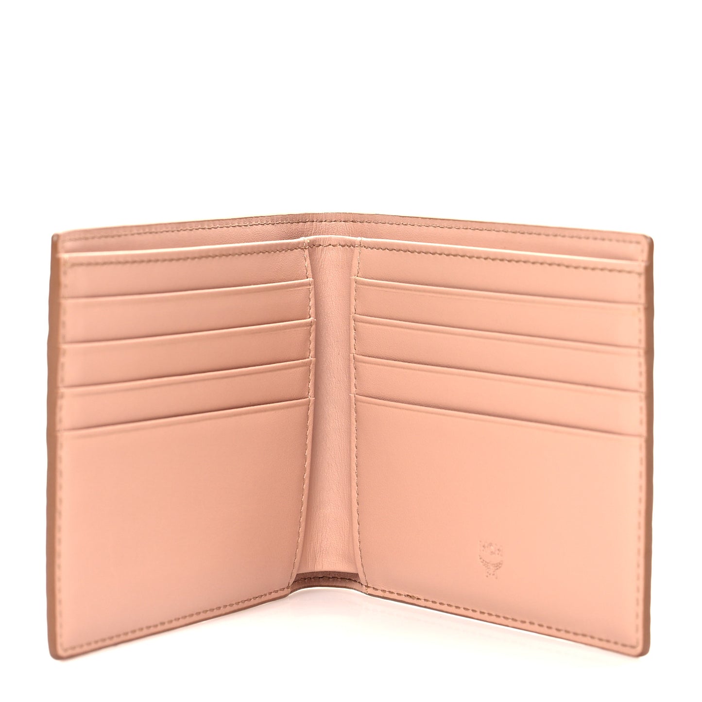 Metallic Visetos Mini Bi-Fold Wallet Champagne Gold