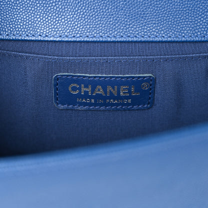 Chanel Caviar Quilted Medium Boy Flap Blue 6 of 13