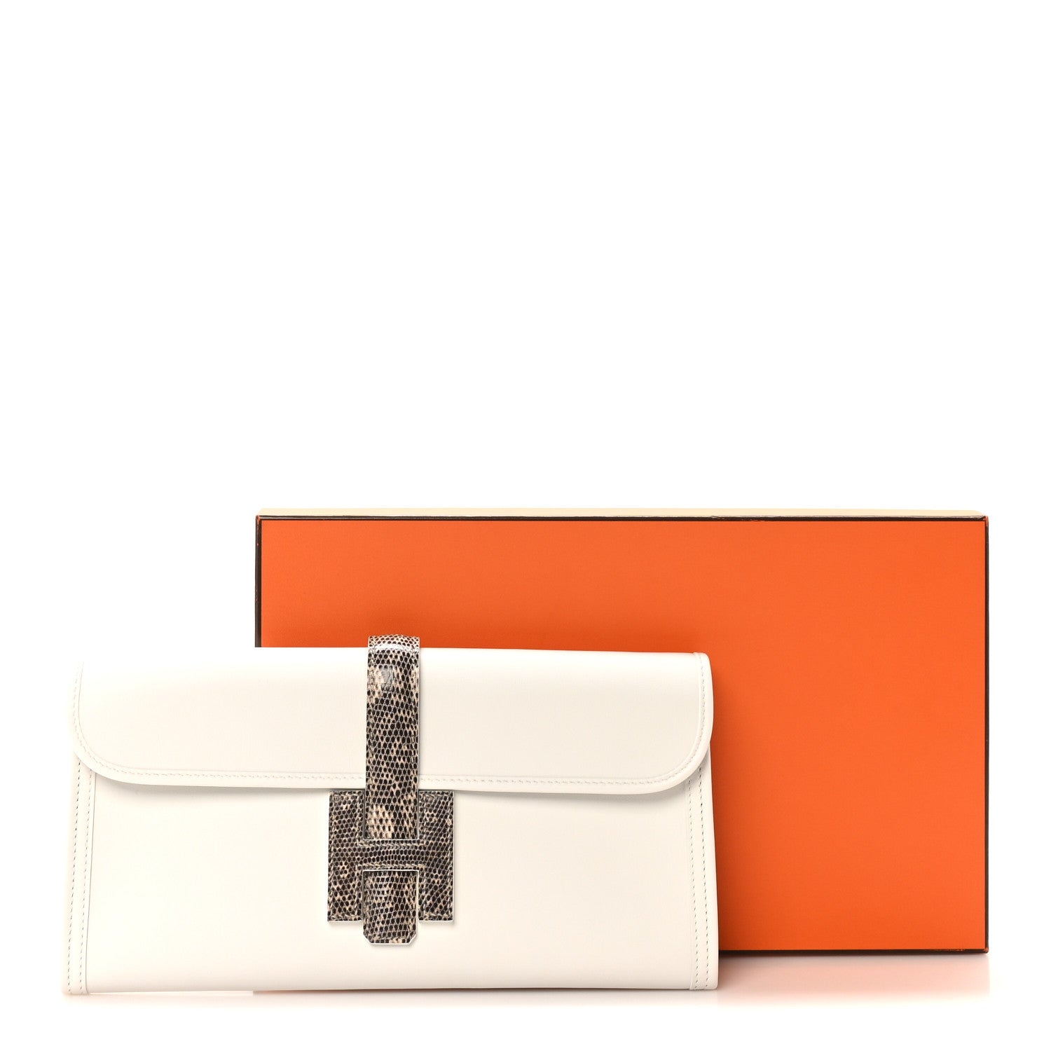 Hermes Swift Lizard Jige Elan Touch 29 Clutch Nata Ombre 1835229