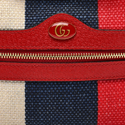 Gucci Canvas Sylvie Stripe Mini Ophidia Camera Bag Mystic White Hibiscus Red Maritime 8 of 12