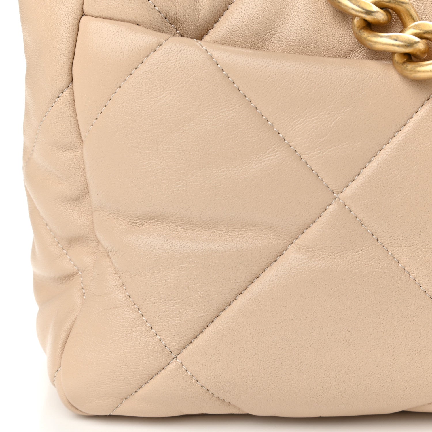 Chanel Lambskin Quilted Large Chanel 19 Flap Beige 11 of 13