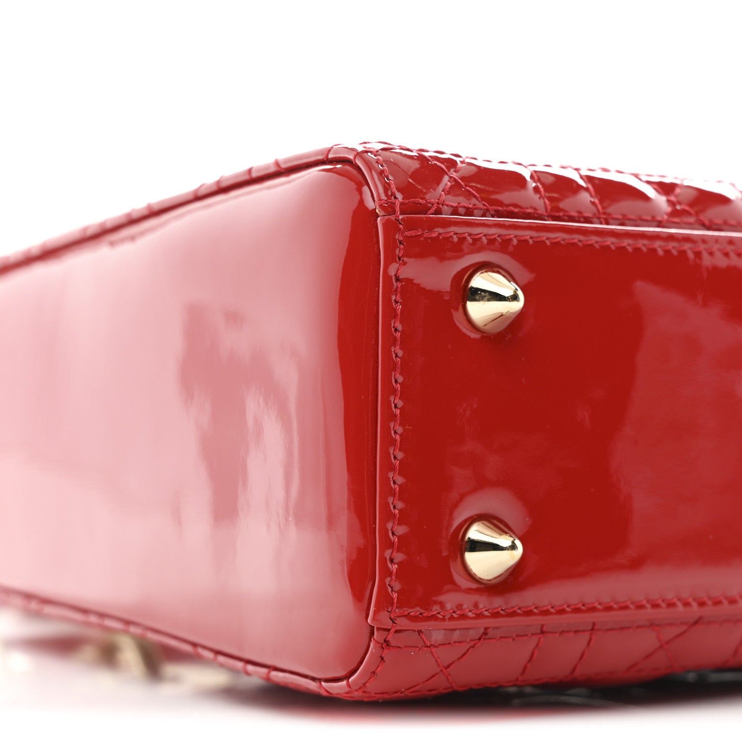Christian Dior Patent Cannage Small Lady Dior Red 9 of 10