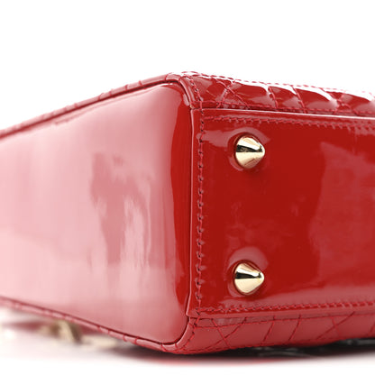 Christian Dior Patent Cannage Small Lady Dior Red 9 of 10