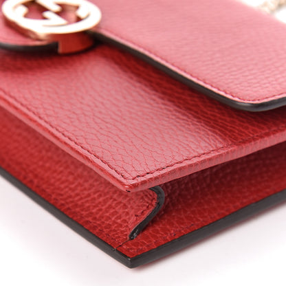 Gucci Dollar Calfskin Interlocking G Chain Wallet Red 8 of 10