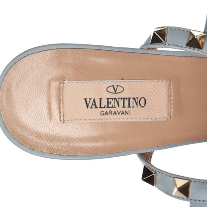 Valentino Garavani Pebbled Calfskin Rockstud Ankle Strap 65mm Pumps 38.5 Sky Sorbet 12 of 16