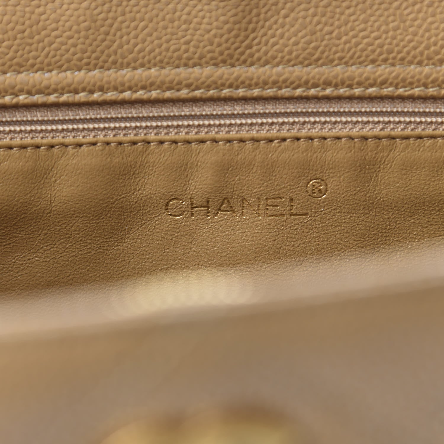 Chanel Metallic Caviar Quilted Shopping Tote Beige 11 of 13