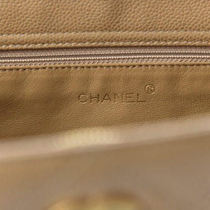 Chanel Metallic Caviar Quilted Shopping Tote Beige 11 of 13