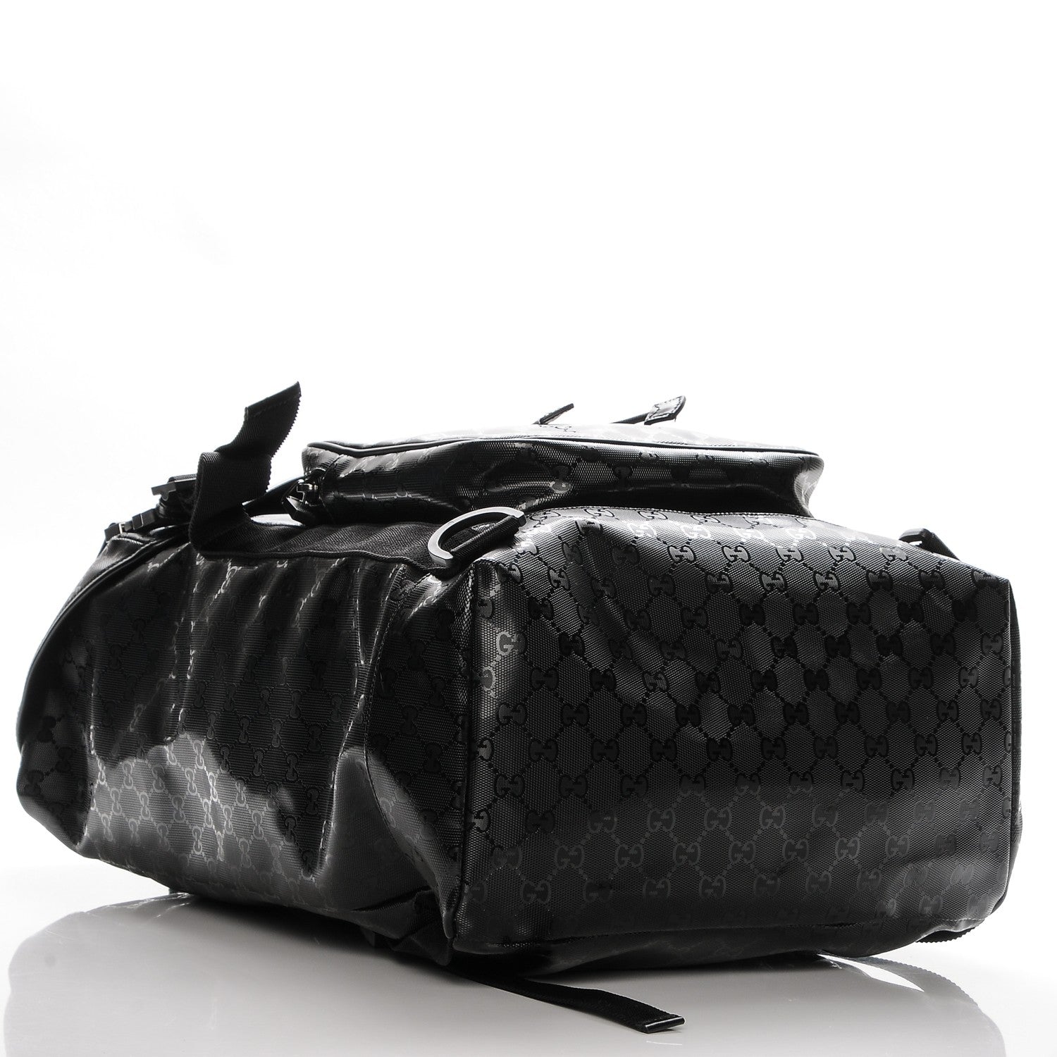 Gucci Imprime Monogram Large Interlocking G Double Buckle Backpack Black 4 of 7