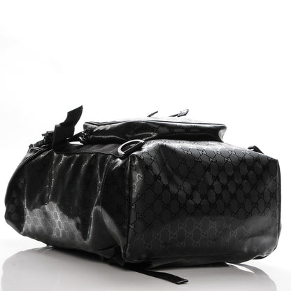 Gucci Imprime Monogram Large Interlocking G Double Buckle Backpack Black 4 of 7