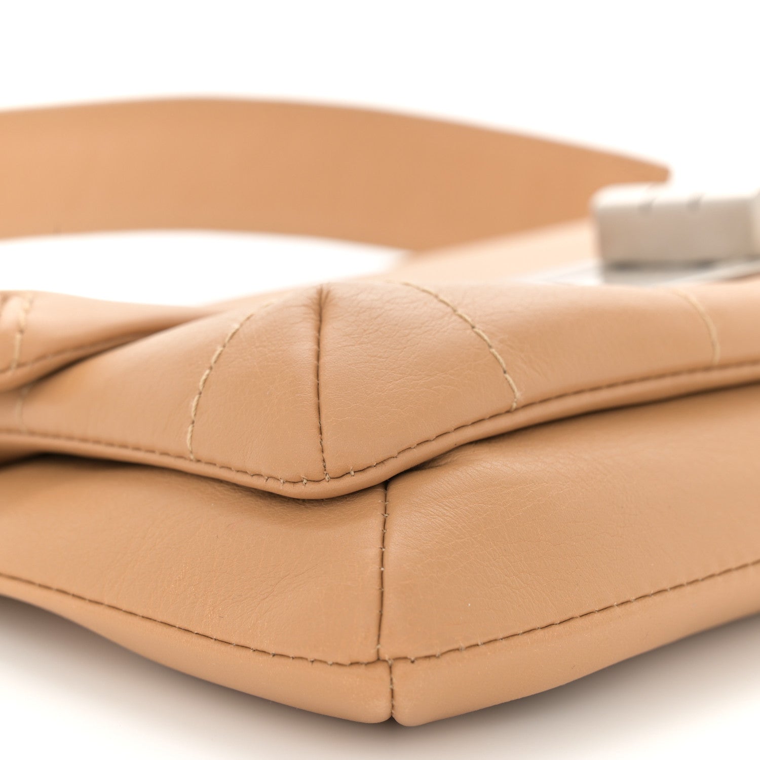 Chanel Lambskin Mademoiselle Chocolate Bar Shoulder Bag Beige 9 of 13